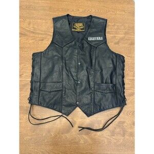 Milwaukee Leather Vest Mens 44 Black Biker Motorcycle Club Bayou Embroidered